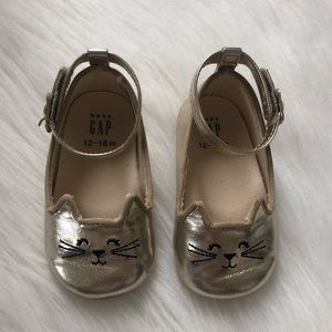 Gold kitten shoes
